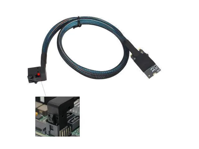 Alt view image 3 of 6 - Deuninker Compatible with M.2 (M-Key) to SFF-8643 SAS HD 90-Degree Cable, 12G High-Speed Server Harness, 30AWG Copper, Plug & Play (0.5M/19.68in)