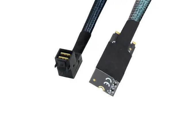 Alt view image 5 of 6 - Deuninker Compatible with M.2 (M-Key) to SFF-8643 SAS HD 90-Degree Cable, 12G High-Speed Server Harness, 30AWG Copper, Plug & Play (0.5M/19.68in)