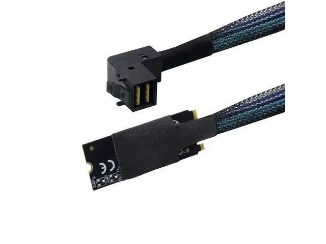 Alt view image 6 of 6 - Deuninker Compatible with M.2 (M-Key) to SFF-8643 SAS HD 90-Degree Cable, 12G High-Speed Server Harness, 30AWG Copper, Plug & Play (0.5M/19.68in)