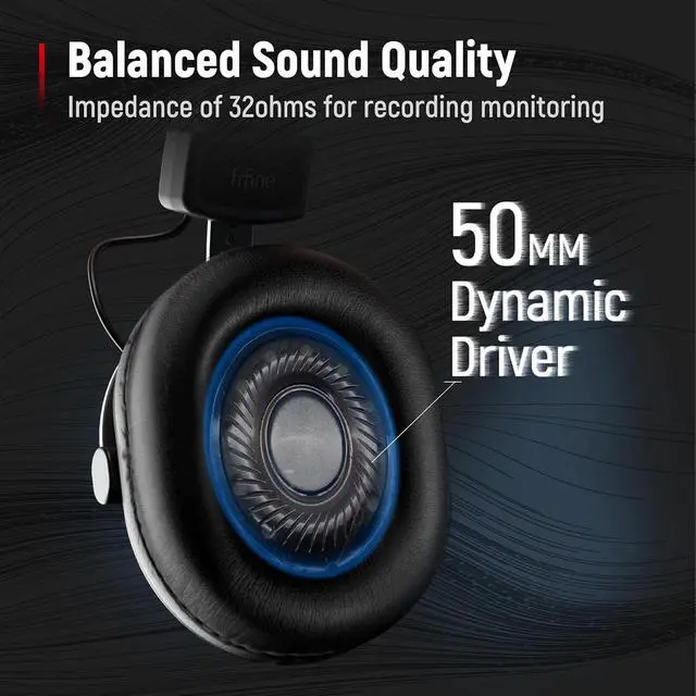 Alt view image 7 of 7 - Deuninker XLR/USB Dynamic Microphone Kit with Studio Monitor Headphones, Gaming Microphone for PC Bundle with Over-Ear Wired Headphones, Mic Boom Arm for Streaming, Podcast, Vocal Recording (AM8T+H8)