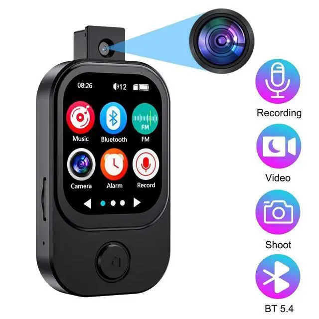 Alt view image 5 of 6 - QURO Colour Screen Bt Mp3/4 Player Camera Take Photos Viedos E-Book Clock Built-in Speaker Video Playback Hd Recording Hifi Audio white 16GB