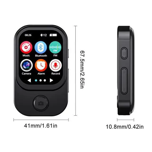 Alt view image 6 of 6 - QURO Colour Screen Bt Mp3/4 Player Camera Take Photos Viedos E-Book Clock Built-in Speaker Video Playback Hd Recording Hifi Audio white 16GB