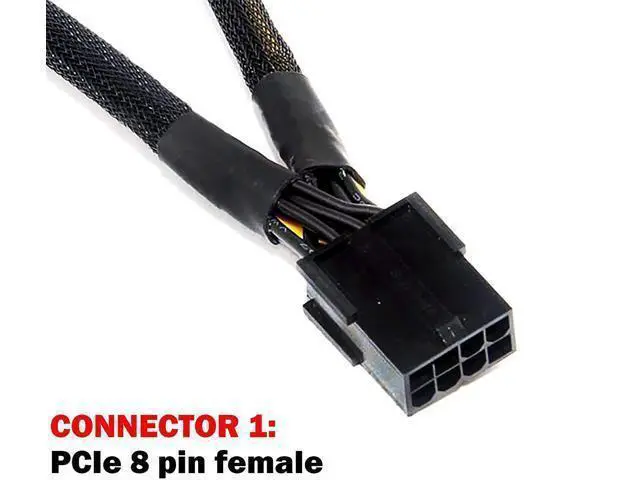 Alt view image 2 of 3 - 8 Pin PCI-E PCI Express Graphics Video Card GPU VGA 8 Pin Female to Dual GPU 8Pin (6+2) Pin Male Braided Sleeved GPU 8pin Splitter Power Extension Cable (9-inch) 3 Pack +Bonus