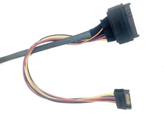 Alt view image 3 of 6 - Deuninker oCuLink 4X to U.2 NVMe SSD,SFF-8611 to SFF-8639 Cable with Power 100cm(CBL-SAST-0956)
