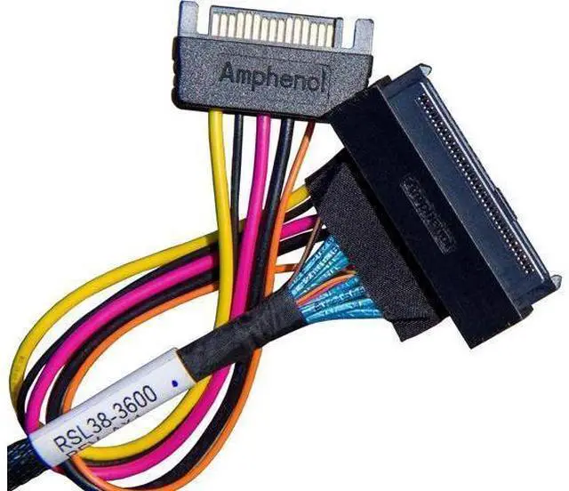 Alt view image 5 of 6 - Deuninker oCuLink 4X to U.2 NVMe SSD,SFF-8611 to SFF-8639 Cable with Power 100cm(CBL-SAST-0956)