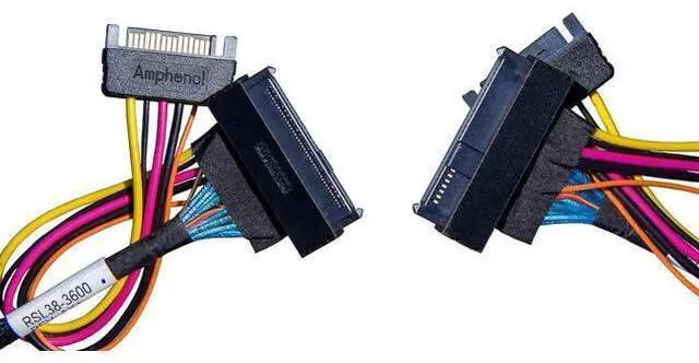 Alt view image 6 of 6 - Deuninker oCuLink 4X to U.2 NVMe SSD,SFF-8611 to SFF-8639 Cable with Power 100cm(CBL-SAST-0956)