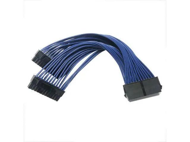 Alt view image 2 of 4 - 5X Set ATX 24Pin 1 to 2 Power Extension Cable PSU Male to Female Y Splitter TOP