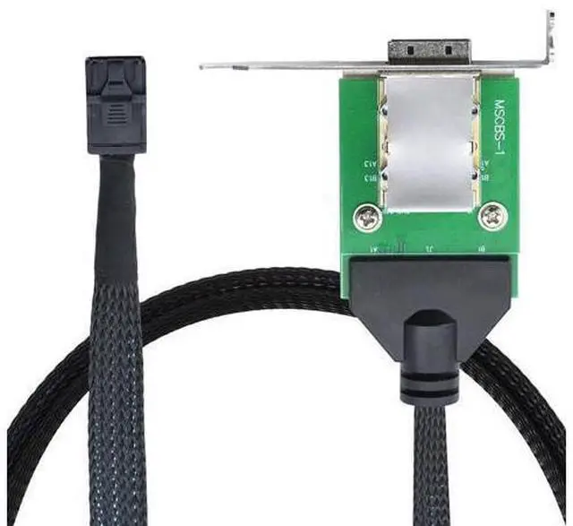 Alt view image 2 of 6 - Deuninker Mini SAS HD SFF-8643 to HD SFF-8088 PCBA Female Internal to External Cable, 6Gbps High-Speed Server Conversion Cable (0.5M/19.68in)