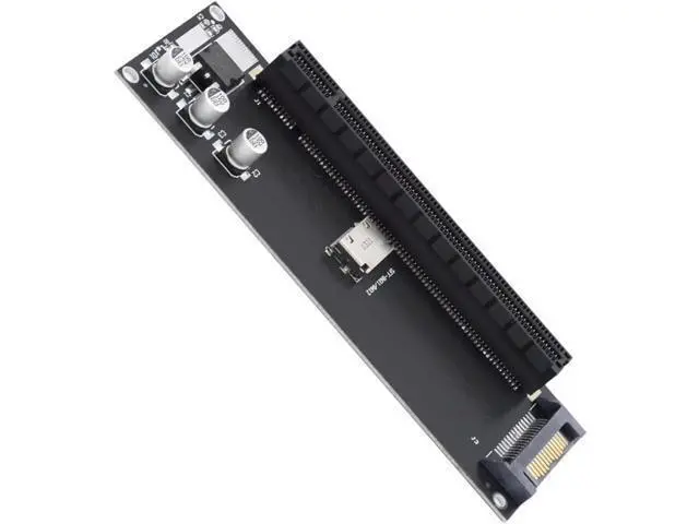 Alt view image 7 of 7 - Deuninker Oculink SFF-8612 SFF-8611 to PCIE PCI-Express 16x 4X Adapter with SATA Power Port for Mainboard Graphics Card