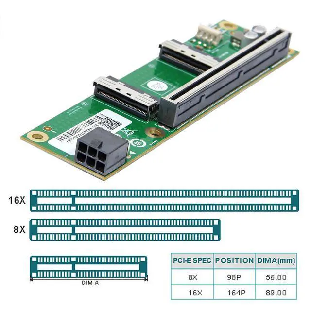 Alt view image 4 of 5 - NFHK Adapter Dual MCIO 8i Mini Cool Edge IO SFF-TA-1016 to PCIE5.0 PCI-Express 16x VROC Adapter for Mainboard SSD Graphics Card