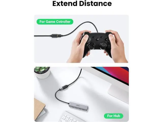 Alt view image 2 of 7 - UGREEN USB Extender, USB 3.0 Extension Cable Male to Female USB Cable High-Speed Data Transfer Compatible with Webcam, Gamepad, USB Keyboard, Mouse, Flash Drive, Hard Drive, Oculus VR, Xbox 15 FT