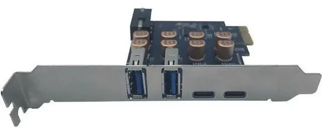 Alt view image 5 of 7 - Deuninker PCIe to USB 3.0 + USB-C Expansion Card 5Gbps 1 to 4 Desktop Adapter with D720201 Controller, 4-Port Splitter (4-Pin Power Port)