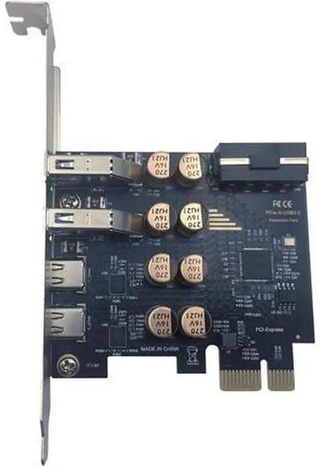 Alt view image 6 of 7 - Deuninker PCIe to USB 3.0 + USB-C Expansion Card 5Gbps 1 to 4 Desktop Adapter with D720201 Controller, 4-Port Splitter (4-Pin Power Port)