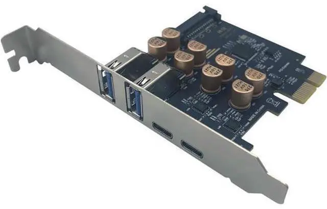 Main image of Deuninker PCIe to USB 3.0 + USB-C Expansion Card 5Gbps 1 to 4 Desktop Adapter with D720201 Controller, 4-Port Splitter (SATA Power Port)