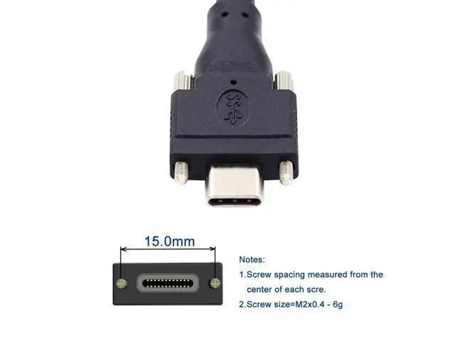 Alt view image 4 of 7 - Deuninker USB 3.0 to USB C Dual Locking Connector Data Cable with Repeater Chipset for Industrial Camera 8.0M