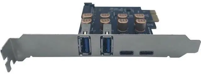 Alt view image 4 of 7 - Deuninker PCIe to USB 3.0 + USB-C Expansion Card 5Gbps 1 to 4 Desktop Adapter with D720201 Controller, 4-Port Splitter (SATA Power Port)