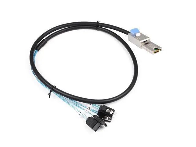 Alt view image 5 of 6 - Deuninker Mini SAS 26P SFF 8088 Male to 4 SATA 4Pin Female 1M 3.3FTCable with Latch,Mini SAS Host/Controller to 4 SATA Target/Backplane