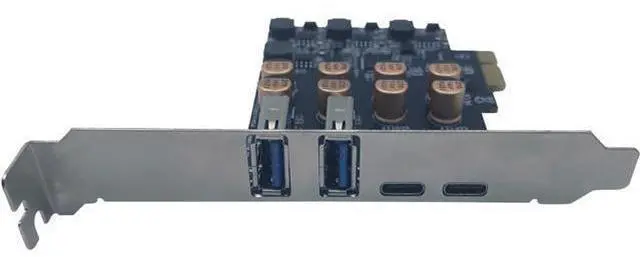 Alt view image 3 of 6 - DeuninkerPCIe to USB 3.0 + USB-C Expansion Card 5Gbps 1 to 4 Desktop Adapter with D720201 Controller, 4-Port Splitter (No Power Port Version)