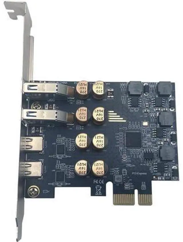 Alt view image 5 of 6 - DeuninkerPCIe to USB 3.0 + USB-C Expansion Card 5Gbps 1 to 4 Desktop Adapter with D720201 Controller, 4-Port Splitter (No Power Port Version)