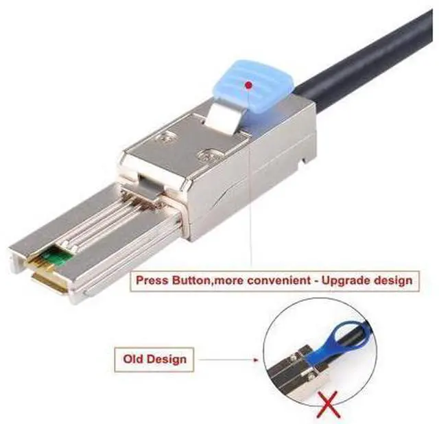Alt view image 3 of 6 - Deuninker Mini SAS 26P SFF 8088 Male to 4 SATA 4Pin Female 1M 3.3FTCable with Latch,Mini SAS Host/Controller to 4 SATA Target/Backplane