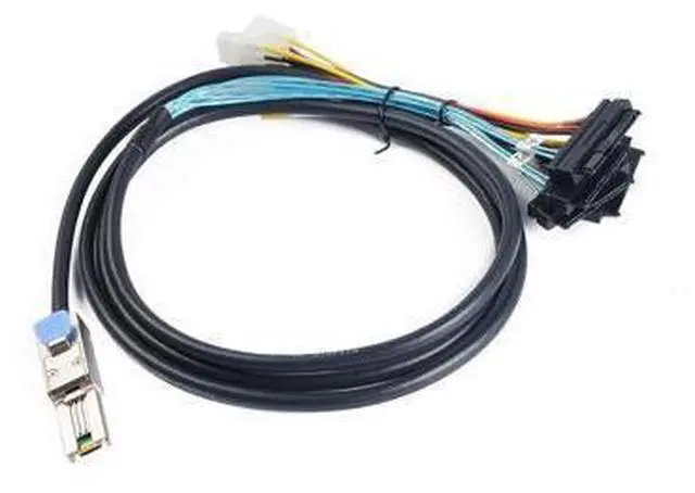 Alt view image 5 of 6 - Deuninker Heretom Mini-SAS SFF-8088 26P to 4 X SAS SFF-8482 29 Pin with Power Cable 2 Meter 6.6FT