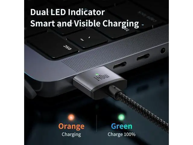 Alt view image 3 of 7 - Deuninker 140W USB C to Magnetic 3 Cable, MacBook Air Charger Mag-Safe Cable Compatible with MacBook Pro/Air M1 M2 M3(2021-2024 14"&16")-6.6ft