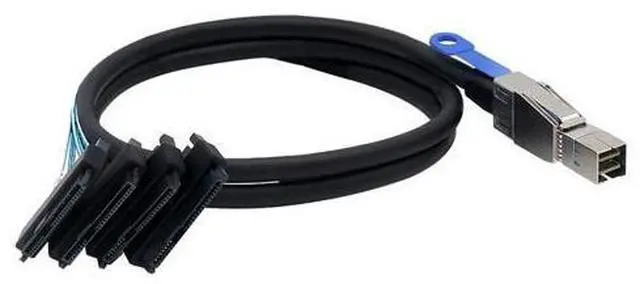Alt view image 2 of 5 - Deuninker Compatible with Mini SAS HD SFF-8644 to SFF-8482 29P 2-in-1 SATA Hard Drive Data Cable, 28AWG Copper, 12G High-Speed Harness (0.5M/19.68in)
