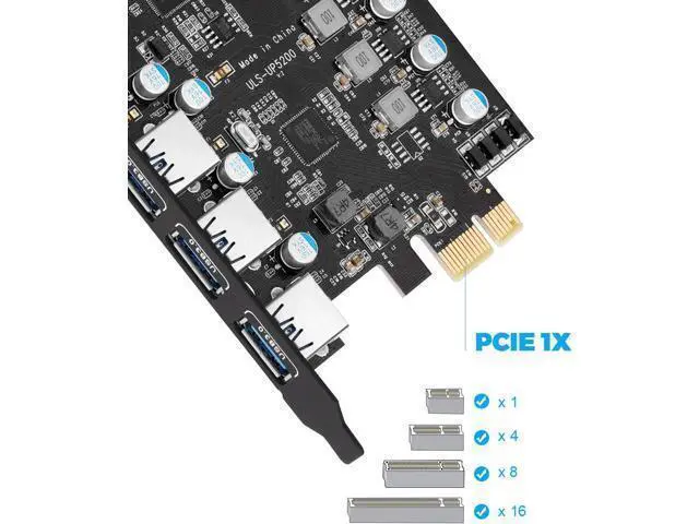 Alt view image 2 of 7 - PCIe Gen3 x2 USB 3.2/3.1 Card ASM3142- PCI Express to 4-Port Type C HUB Internal Expansion Card Controller Adapter PCI Express Card Desktop PC Support Multiple INs