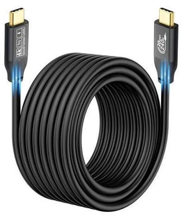 Main image of USB C 3.2 Gen 2 Cable, 16.5FT 20Gbps Type C 4K@60Hz UHD Video 5A/240W PD3.1 Fast Charge Compatible with Thunderbolt 3/4 for Phone 15Pro MacBook Monitor 5M