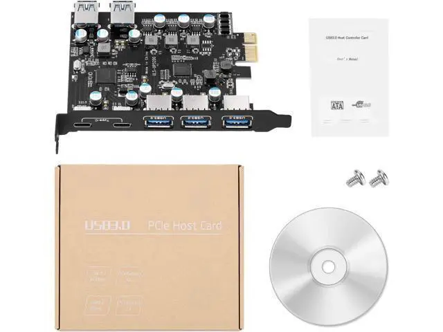 Alt view image 7 of 7 - PCIe Gen3 x2 USB 3.2/3.1 Card ASM3142- PCI Express to 4-Port Type C HUB Internal Expansion Card Controller Adapter PCI Express Card Desktop PC Support Multiple INs