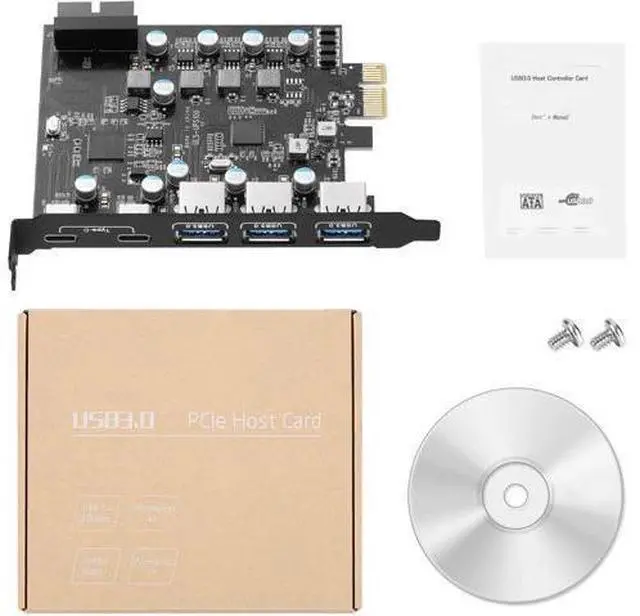 Alt view image 7 of 7 - PCI-E to Type C (2), Type A (3) USB 3.0 5-Port PCI Express Expansion Card with Internal USB 3.0 19-Pin Connector for Windows Mac Pro (UP5100)