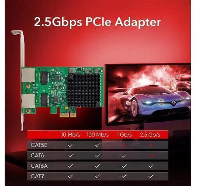 Alt view image 5 of 7 - Dual-Port 2.5GBase-T PCIe Network Adapter RTL8125B 2500/1000/100Mbps PCI Express Gigabit Ethernet NIC Card RJ45 LAN Controller
