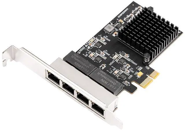 Main image of Quantum Multi-Port Gigabit Ethernet Adapter 4 RJ45 PCIe X1 8111H Chip Compatible with NAS Workstation Upgrade