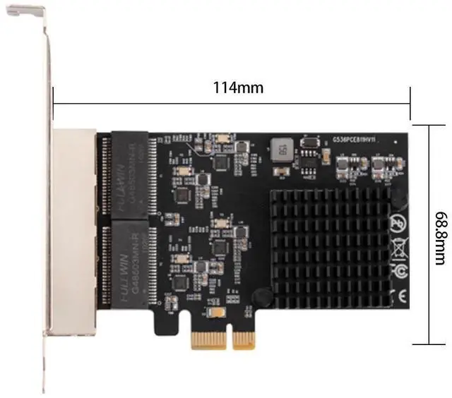 Alt view image 2 of 5 - Quantum Multi-Port Gigabit Ethernet Adapter 4 RJ45 PCIe X1 8111H Chip Compatible with NAS Workstation Upgrade