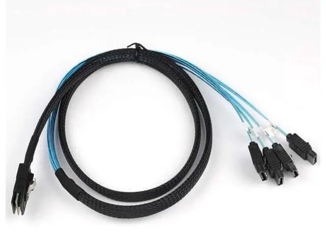 Alt view image 3 of 6 - Deuninker 2PCS Reversed Cable Mini SAS 36Pin SFF-8087 Male to 4 SATA 7Pin Female Cable, Mini SAS (Target) to 4 SATA (Host) Cable