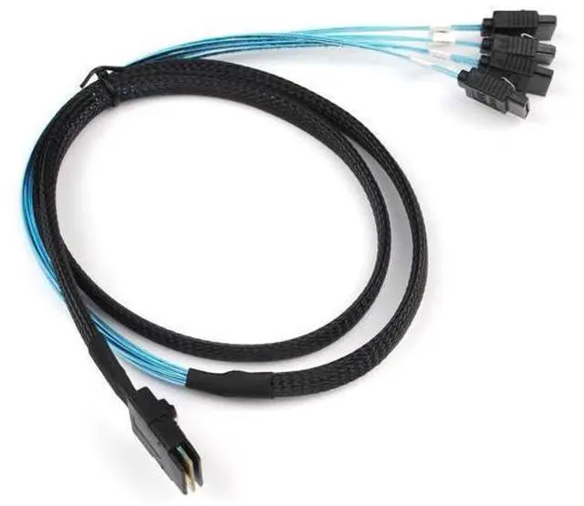 Alt view image 5 of 6 - Deuninker 2PCS Reversed Cable Mini SAS 36Pin SFF-8087 Male to 4 SATA 7Pin Female Cable, Mini SAS (Target) to 4 SATA (Host) Cable