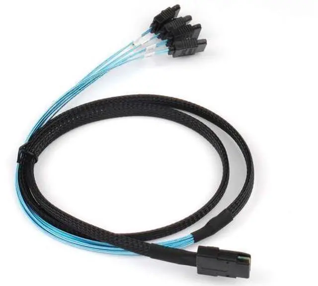 Alt view image 6 of 6 - Deuninker 2PCS Reversed Cable Mini SAS 36Pin SFF-8087 Male to 4 SATA 7Pin Female Cable, Mini SAS (Target) to 4 SATA (Host) Cable