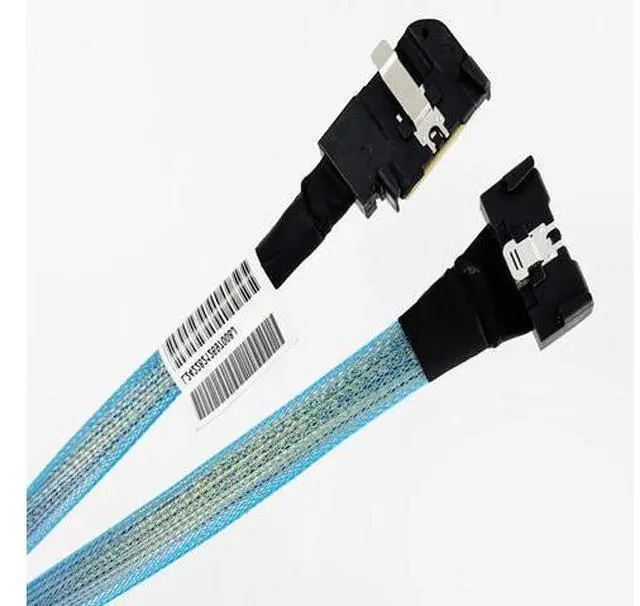 Main image of Deuninker PCIE5.0 MCIO x8 to MCIO 8i Extension Cable 32Gbps High-Speed Crossings U.2 Hard Disk Cable for Server (Blue Straight to Side Bend 40cm)