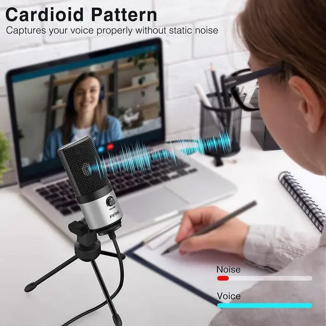 Alt view image 3 of 6 - Deuninker Voice Over Microphone and PS5 Headset, USB PC Computer Mic with Gain Control, Gaming Headset with 7.1 Surround Sound for Zoom Video Meeting Online Class on Windows/Mac/PS4/PS5 (K669S+H6)