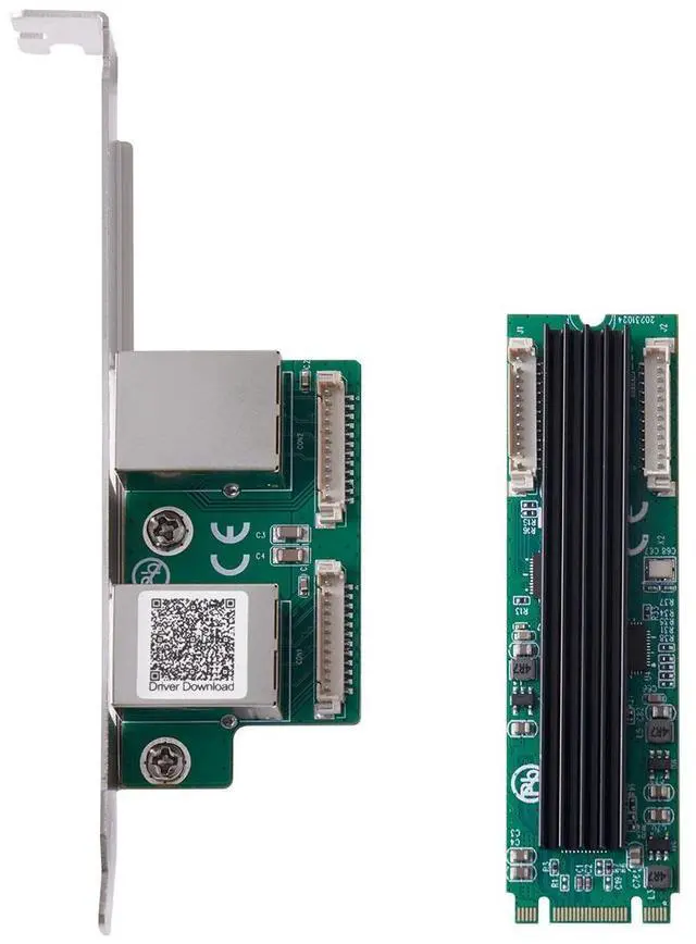 Alt view image 2 of 4 - Quantum 2-Port M.2 2.5G Ethernet Card RTL8125B for Dual LAN Expansion