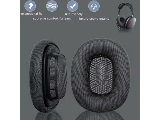 Alt view image 2 of 5 - Ear Cushions for appple AirPods Max Replacement Leather earpads Sweat Proof Ear Cups Cushion Replace for airpod max Headphone with Protein Leather Memory Foam and Magnet (Space Gray)