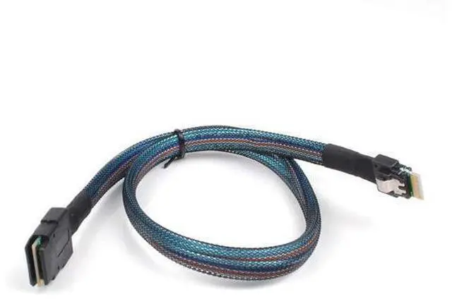 Alt view image 2 of 5 - Deuninker Heretom SFF-8654 to SFF-8087, Slim Line SAS 4.0 SFF-8654 4i 38 Pin Host to Mini SAS 4i SFF-8087 36 Pin Target Cable 1.6FT Black