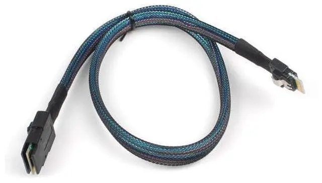 Alt view image 3 of 5 - Deuninker Heretom SFF-8654 to SFF-8087, Slim Line SAS 4.0 SFF-8654 4i 38 Pin Host to Mini SAS 4i SFF-8087 36 Pin Target Cable 1.6FT Black