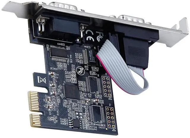 Alt view image 2 of 6 - Quantum PCIe Dual Serial Card ASIX AX99100 Chip 2x RS232 DB9 Ports 25Mbps Industrial Adapter for Windows Linux Low Profile