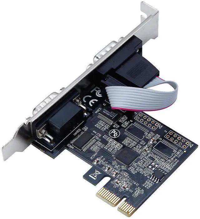 Alt view image 3 of 6 - Quantum PCIe Dual Serial Card ASIX AX99100 Chip 2x RS232 DB9 Ports 25Mbps Industrial Adapter for Windows Linux Low Profile