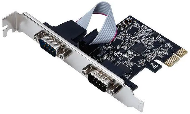 Alt view image 4 of 6 - Quantum PCIe Dual Serial Card ASIX AX99100 Chip 2x RS232 DB9 Ports 25Mbps Industrial Adapter for Windows Linux Low Profile