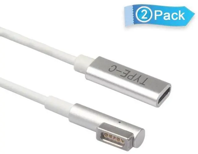 Alt view image 6 of 10 - 2-Pack USB-C Type C Female to Magsafe 1 L-Tip Power Adapter Charging Cable works for Apple MacBook Air Pro 15 inch 17 inch Before Year 2012(with Magsafe 1 L-Shape tip)