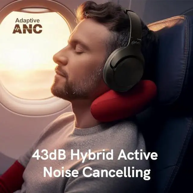 Alt view image 2 of 5 - QCY H3 ANC Bluetooth Headphones Over Ear, Active Noise Cancelling Bluetooth 5.4 Headphones with Microphones, Hi-Res Audio Sound, Multipoint Connection, 60H Playback, Custom EQ via App(Black)