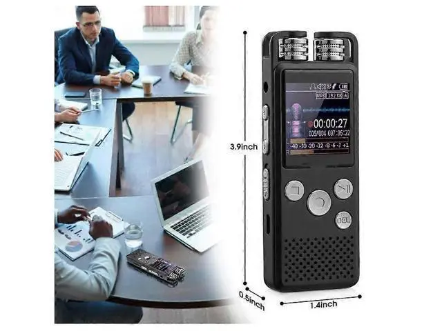 Alt view image 2 of 5 - Ecocleanpath Professional Voice Activated Digital Audio Recorder, 16GB USB Pen with Noise Reduction & 45H Battery, Black