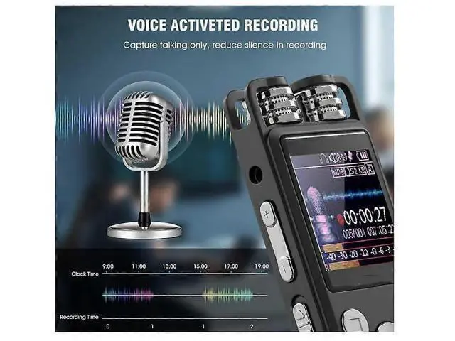 Alt view image 4 of 5 - Ecocleanpath Professional Voice Activated Digital Audio Recorder, 16GB USB Pen with Noise Reduction & 45H Battery, Black
